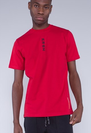 RED REGULAR FIT T-SHIRT WITH CHEST LOGO