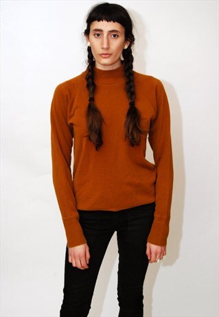 MOCK TURTLENECK TOP (L) VINTAGE 70S SHIRT LONG SLEEVE BLOUSE