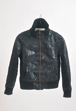 Vintage 90s suede leather jacket in black