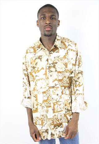 VINTAGE ABSTRACT PATTERNED 90'S SHIRT