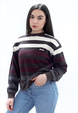 90'S RETRO STRIPED BROWN SWEATSHIRT