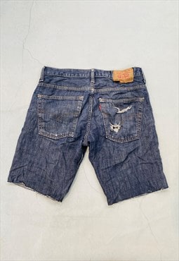 Vintage W32 Levis Denim Shorts In Blue