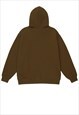 BUTTERFLY PRINT HOODIE GRAFFITI PULLOVER GRUNGE JUMPER BROWN
