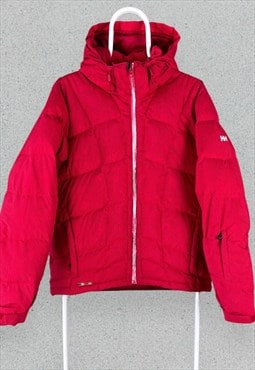 Helly Hansen Red Puffer Jacket Goose Down Fill Womens Large