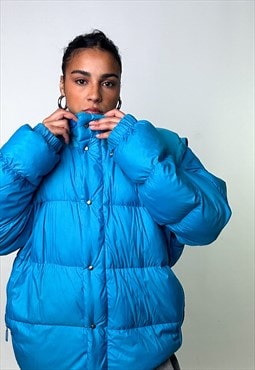 Blue 80s Moncler Grenoble Puffer Jacket Coat 