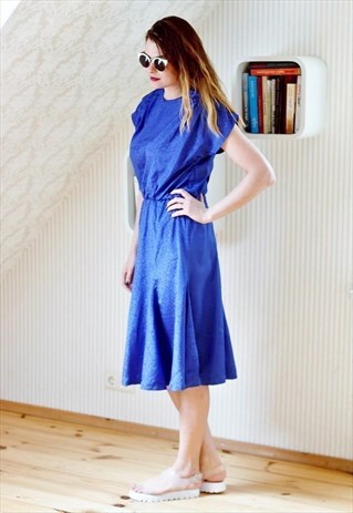ROYAL BLUE BELTED DRESS