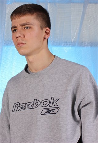 VINTAGE REEBOK GREY EMBROIDERED SWEATSHIRT