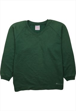 Vintage 90's Champion Sweatshirt Heavyweight V Neck Green