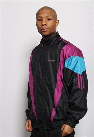 VINTAGE ADIDAS LOGO TRACK JACKET BLUE