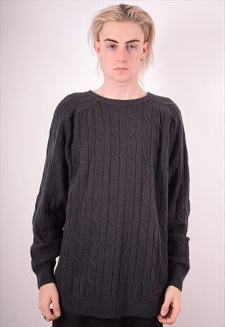 TRUSSARDI MENS VINTAGE JUMPER SWEATER XL GREY 90S