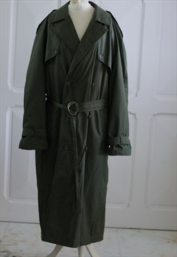 vintage khaki green trench coat