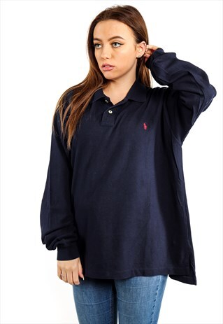 VINTAGE POLO RALPH LAUREN LONG SLEEVE POLO SHIRT T483
