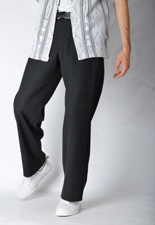 VINTAGE 90S DARK GREY MINIMALIST PANTS