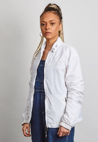 VINTAGE 90'S ARMANI WHITE WIND BREAKER JACKET
