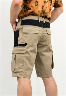 y2k cargo shorts vintage bermuda in beige black