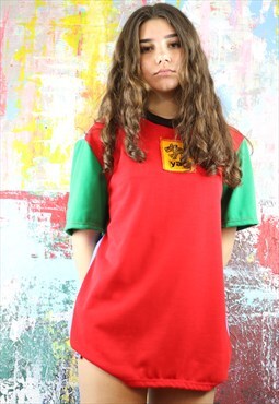 Oversized Colour Block Tee with yap patch