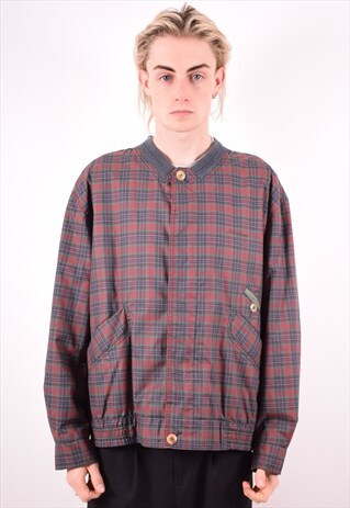 MENS VINTAGE JACKET LARGE MULTI CHECK 90S