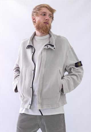 VINTAGE MENS STONE ISLAND HEAVY COTTON FULL ZIP JACKET