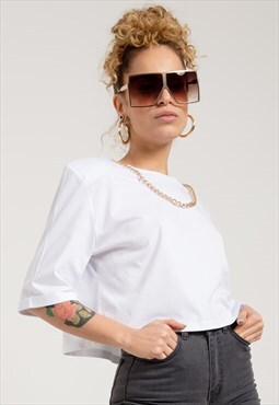 Crop Fit T-shirt in White