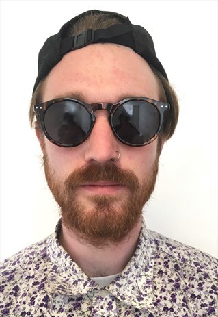 VINTAGE BROWN ROUND UNISEX LENNON SUNGLASSES
