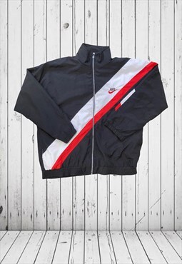 vintage black & red nike windbreaker jacket
