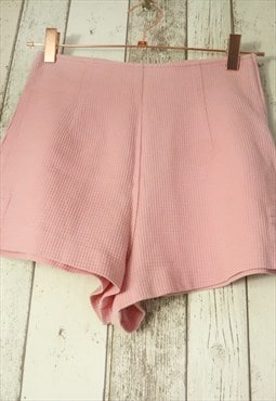 Vintage Y2K Pink Monochrome Smart Textured Mini Shorts