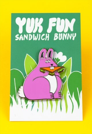 FUNNY SANDWICH BUNNY ENAMEL PIN