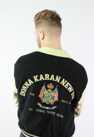 DKNY VINTAGE VARSITY BOMBER JACKET