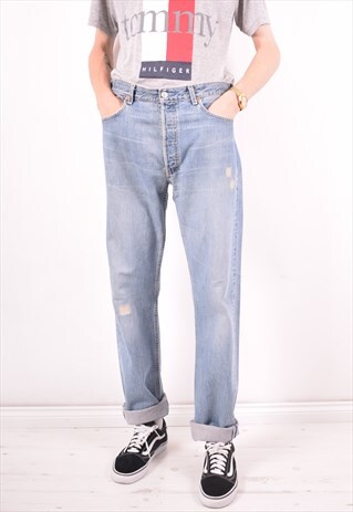 LEVI'S 501 MENS VINTAGE JEANS W34 L36 BLUE 90S