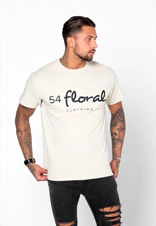 LARGE GRAPHIC T-SHIRT - CREAM BEIGE TAN