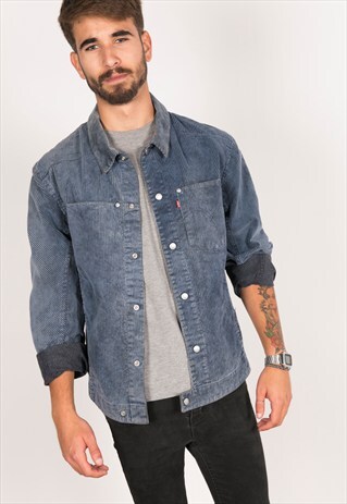 VINTAGE 80S LEVI'S CORDUROY COLOURED DENIM JACKET / R217