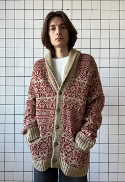 Vintage POLO RALPH LAUREN Cardigan Shawl Knit Sweater Aztec
