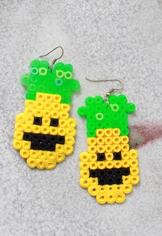 PINEAPPLE HAMA BEADS EARRINGS