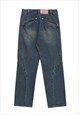 BLUE WASHED DENIM JEANS PANTS TROUSERS