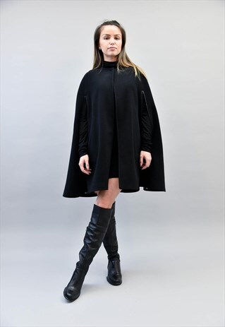 WINTER CAPE COAT/JACKET/WOOL/HANDCRAFTED CLOAK/F2183