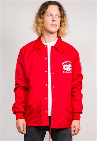90'S VINTAGE RED COACH VARISTY USA COLLEGE JACKET