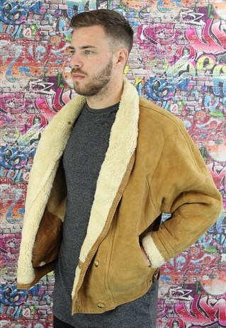 VINTAGE AVIATOR/FLYING JACKET. SHEARLING SHEEP SKIN. UNISEX.