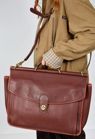 BEAUTIFUL OXBLOOD RED COACH LEATHER BRIEFCASE BAG