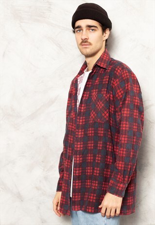 VINTAGE 90S PLAID FLANNEL SHIRT