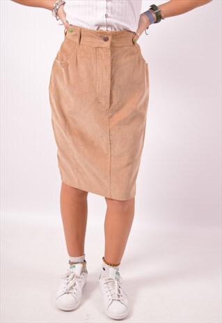 VINTAGE FERRE CORDUROY SKIRT BROWN