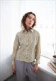 VINTAGE 70'S YELLOW FLOWER PRINT BOHEMIAN SHIRT