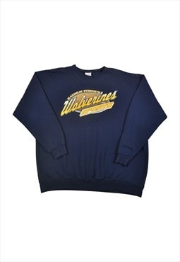 Vintage Wolverines Sports Sweatshirt Navy XL