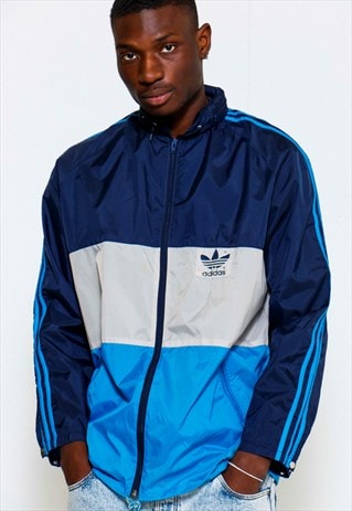 VINTAGE 90S ADIDAS BLUE WINDBREAKER