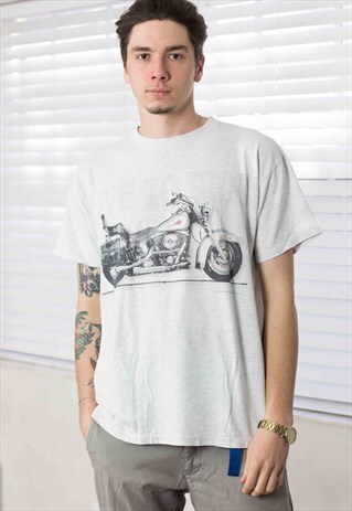 VINTAGE BIKER T-SHIRT LOGO 90S L 7.4