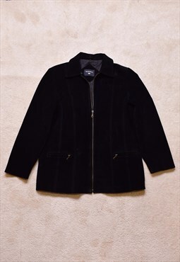 Women's Vintage 90s Black Suede Jacket