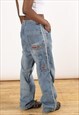 VINTAGE C & Q BAGGY JEANS WOMEN'S LIGHT BLUE