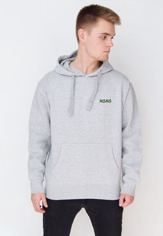 GREY XOXO (GREEN) HOODIE