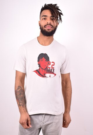 ADIDAS MENS VINTAGE T-SHIRT TOP MEDIUM WHITE 90