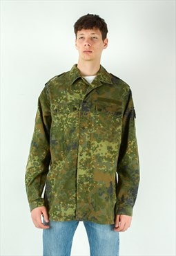 Germany Vintage Mens L Flecktarn Army Military Field Jacket