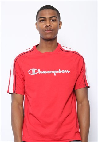 VINTAGE CHAMPION LOGO T-SHIRT RED